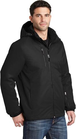 Port Authority Men's Waterproof Polyfill 3-in-1 Jacket-Rich Red/Black-L in Saudi Arabia