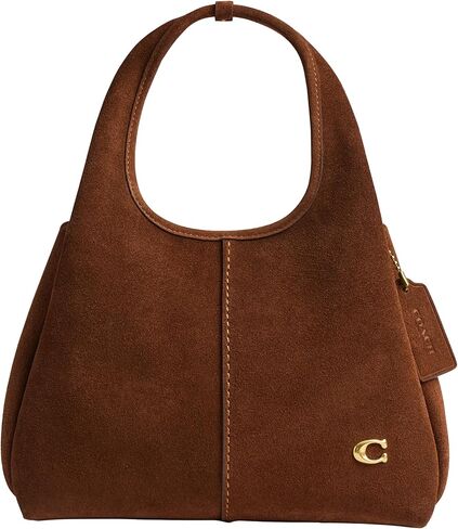 Coach Polished Pebble Leather Lana Shoulder Bag, Dark Stone in Kuwait