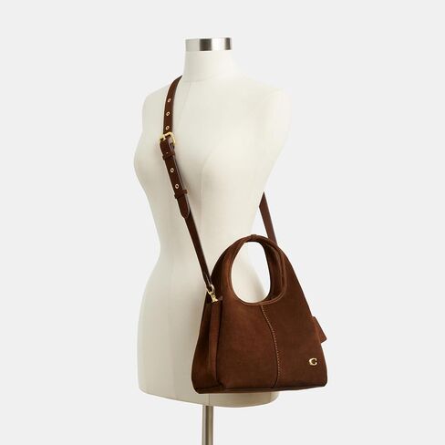 Coach Polished Pebble Leather Lana Shoulder Bag, Dark Stone in Kuwait