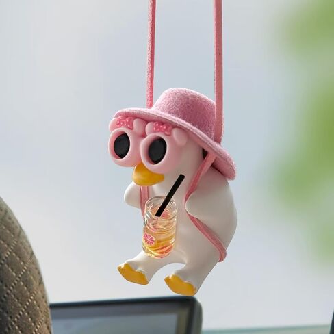 Car Mirror Hanging Accessories Swinging Dog Ornament – Funny Hanging Dog with Sunglasses & Scarf, Cool Rearview Mirror Decor for Cars, Cute Auto Accessories in Saudi Arabia