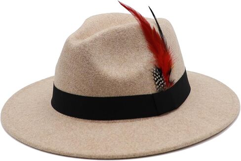 Mens Fedora Hats Classic Wide Brim Fedora Hat for Women Men Dress Hats Felt Panama Hat with Band in Saudi Arabia