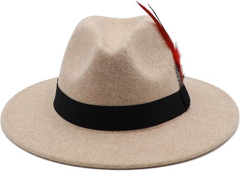 Mens Fedora Hats Classic Wide Brim Fedora Hat for Women Men Dress Hats Felt Panama Hat with Band in Saudi Arabia