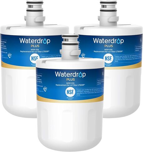فلتر مياه للثلاجة Waterdrop Plus 5231JA2002A معتمد من NSF 401&53&42، بديل لـ LG® LT500P®، ADQ72910911، ADQ72910901، Kenmore 9890، GEN11042FR-08، 3 فلاتر in Saudi Arabia