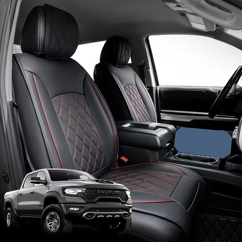 Super Cover® for Dodge Ram Seat Covers 2002-2023 2024 1500, 2010-2023 2024 2500/3500 Pickup Truck for Dodge Ram Leather Seats Covers Crew Mega Cab Waterproof Leather Car Seat Accessories(Front Only) in Saudi Arabia
