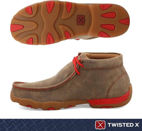 Twisted X Men's Chukka Driving Moc, Bomber/Red, 11M in Saudi Arabia