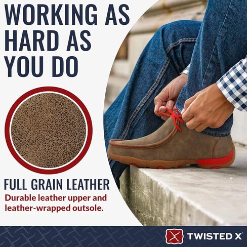 Twisted X Men's Chukka Driving Moc, Bomber/Red, 11M in Saudi Arabia
