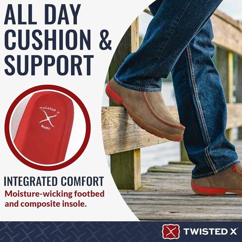 Twisted X Men's Chukka Driving Moc, Bomber/Red, 11M in Saudi Arabia