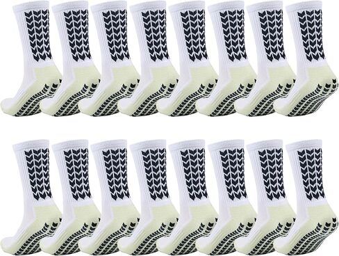 8 Pairs Men's Grip Soccer Socks, Non-Slip Soccer Sock with Anti Slip Grip Pads in Saudi Arabia