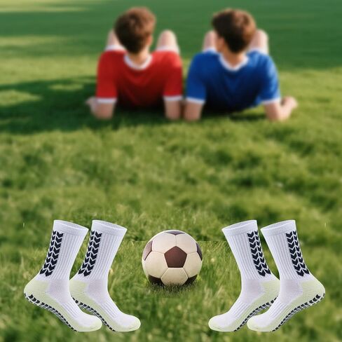 8 Pairs Men's Grip Soccer Socks, Non-Slip Soccer Sock with Anti Slip Grip Pads in Saudi Arabia
