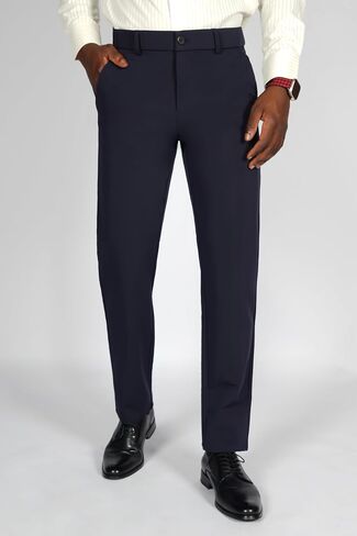Plaid&Plain Men's 4-Way Flex Stretch Slim Fit Dress Pants in Kuwait