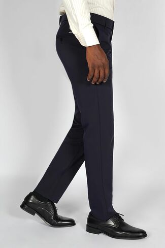 Plaid&Plain Men's 4-Way Flex Stretch Slim Fit Dress Pants in Kuwait