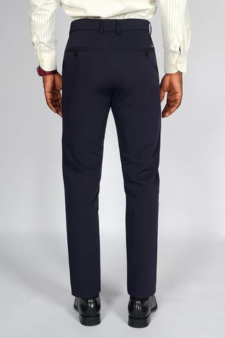 Plaid&Plain Men's 4-Way Flex Stretch Slim Fit Dress Pants in Kuwait