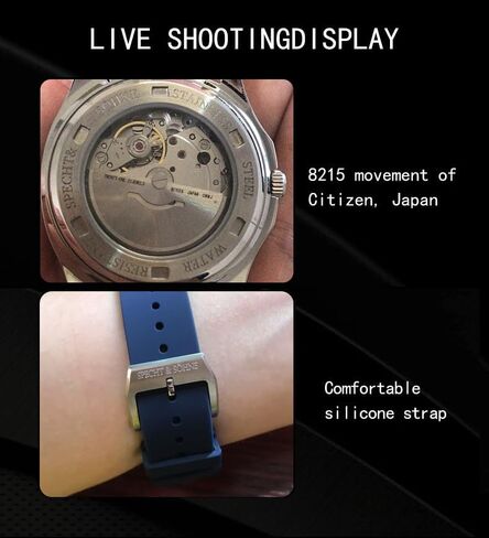 TACTO Specht&Sohne Automatic Watches for Men Rubber Strap Miyota 8215 Movt Classic Mechanical Sport Wristwatch Waterproof 42MM in Saudi Arabia