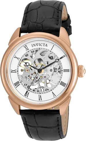 Invicta Men's Specialty Stainless Steel Mechanical-Hand-Wind Watch with Leather Calfskin Strap, Black, 21 (Model: 23537) in Saudi Arabia