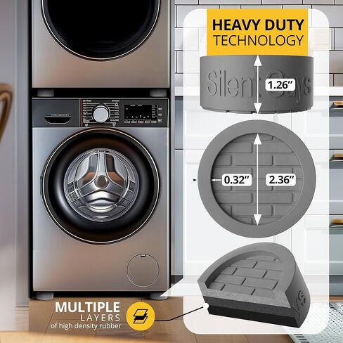Silent Guys Anti Vibration Pads for Washing Machine 4 pcs Anti Vibration Mat Washing Machine Mat Anti Vibration Pads for Washer Vibration Pad Rubber Mat for Washer and Dryer Washing Machine Stabilizer in Saudi Arabia