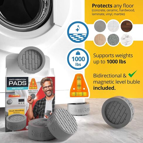 Silent Guys Anti Vibration Pads for Washing Machine 4 pcs Anti Vibration Mat Washing Machine Mat Anti Vibration Pads for Washer Vibration Pad Rubber Mat for Washer and Dryer Washing Machine Stabilizer in Saudi Arabia