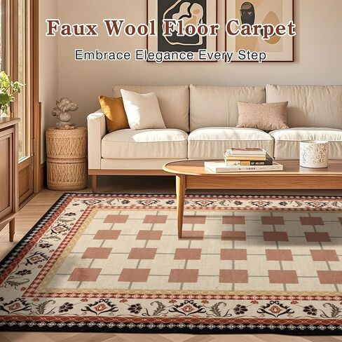 Boho المتقلب المتسابقين للمتسابقين للمرق 2 × 6 قدم غير قسيمة ، وسجاد عداء المطبخ القابل للغسل ، والكومة المنخفضة غرفة نوم رمي السجاد لحمام الغسيل ، والبني/البحرية in Kuwait