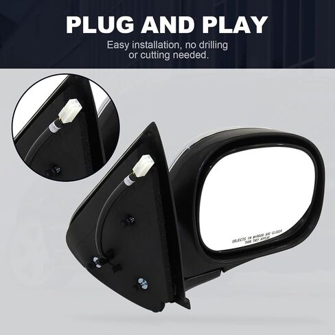 PZ Front Left & Right Side Manual Dual Glass Side View Door Mirror Compatible for 02-08 FORD E150 E250 E350 E450 E550 Club Wagon Econoline Super Duty Fits FO1320253 FO1321253 3C2Z17682FAA 3C2Z17683FAA in Saudi Arabia