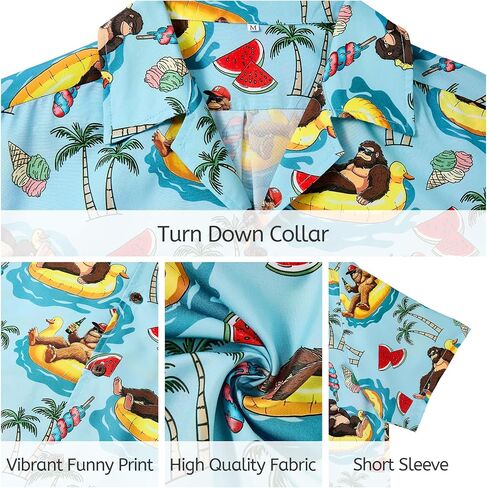 Hawaiian Shirt for Men Short Sleeve Beach Tropical Summer Vacation Shirt Casual Button Down Aloha Shirt Pineapple Pink M in Saudi Arabia