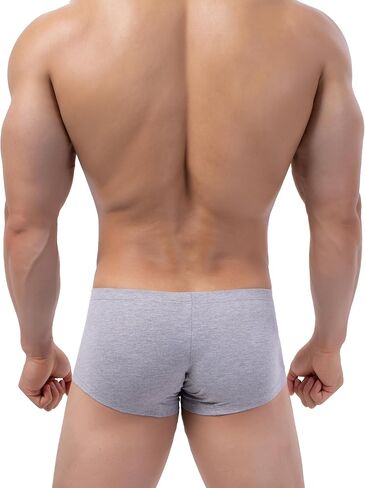 IKINGSKY Men's Cotton Bulge Boxer Briefs Sexy Pouch Shorts Stretch Low Rise Trunks Under Panties for Men in Kuwait