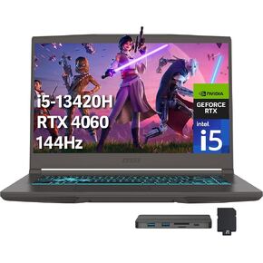 2021 MSI GF63 Thin Gaming 15.6" FHD Laptop Computer, Intel Core i5-10300H (Beats i7-9750H), 16GB RAM, 256GB PCIe SSD, Backlit Keyboard, GeForce GTX 1650 MaxQ, HD Webcam, Win 10, Black, 32GB USB Card in Saudi Arabia