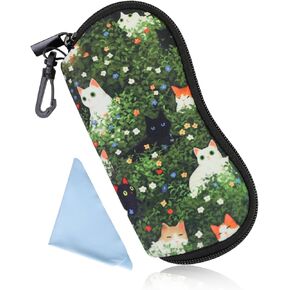 حافظة نظارات Kawaii من PerfectSight، حافظة نظارة بسحاب من النيوبرين مع مشبك، حقيبة سفر للنظارات الشمسية الناعمة اللطيفة للنساء والأطفال in Kuwait