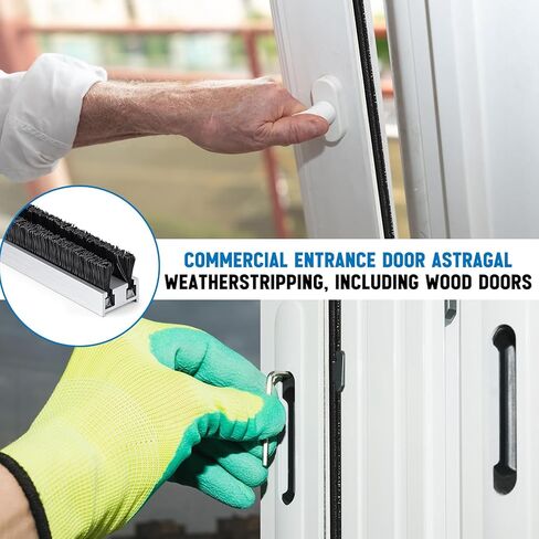 4 أجهزة كمبيوتر 42 بوصة تجريبية تجريبية للطقس 1/2 "W × 9/32" H Astragal WeathersTripping لختم باب المدخل التجاري in Kuwait