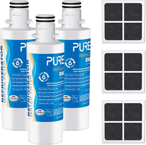 PUREPLUS ADQ747935 NSF 53&42 بديل معتمد لـ LT1000P LT1000 Kenmore Elite 9980 LT1000PC، MDJ64844601 ADQ74793501، LMXS28626S، LFXS26973S، LT120F فلتر مياه وهواء الثلاجة، 3 عبوات in Kuwait