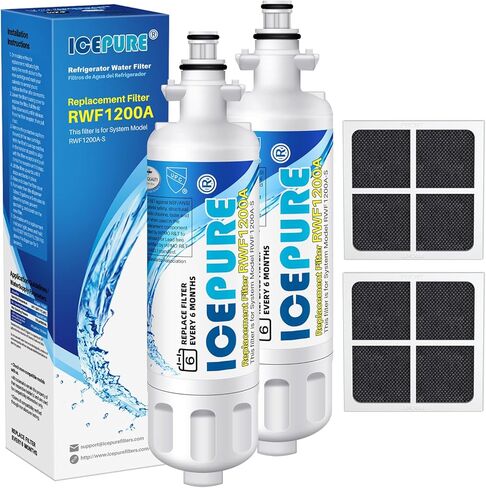 ICEPURE PRO 9690 NSF401&473&53&42 بديل معتمد لـ LG LT700P ADQ36006101، Kenmore Elite 46-9690 ADQ36006102 HDX FML-3 LT700PC LFX28968ST فلتر مياه الثلاجة وفلتر هواء LT120F 2 كومبو in Saudi Arabia
