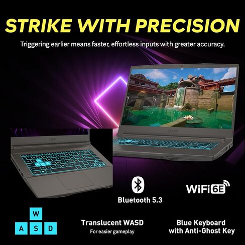2021 MSI GF63 Thin Gaming 15.6 بوصة FHD كمبيوتر محمول، Intel Core i5-10300H (Beats i7-9750H)، ذاكرة وصول عشوائي 16 جيجابايت، 256 جيجابايت PCIe SSD، لوحة مفاتيح بإضاءة خلفية، GeForce GTX 1650 MaxQ، كاميرا ويب عالية الدقة، ويندوز 10، أسود، بطاقة USB 32 جيجا in Saudi Arabia
