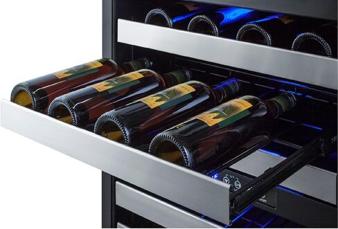 Summit Appliance ALWC532 ADA Compliant Commercially Approved 24" Wide Built-in Undercuonter Dual Zone Wine Cellar for Residential or Commercial Use with 46 Bottles Digital Thermostat and Black Cabinet in Kuwait