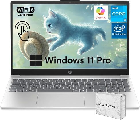 كمبيوتر محمول HP Chromebook 14، معالج Intel Celeron، ذاكرة وصول عشوائي 4 جيجابايت، eMMC سعة 32 جيجابايت، شاشة لمس 14 بوصة عالية الدقة (1366 × 768)، نظام تشغيل Chrome، كاميرا ويب وميكروفونات مزدوجة، العمل والترفيه، عمر بطارية طويل (14a-na0150nr، 2021) in Kuwait