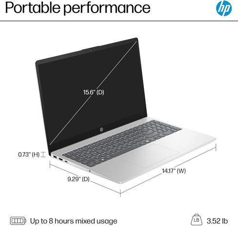 كمبيوتر محمول HP Chromebook 14، معالج Intel Celeron، ذاكرة وصول عشوائي 4 جيجابايت، eMMC سعة 32 جيجابايت، شاشة لمس 14 بوصة عالية الدقة (1366 × 768)، نظام تشغيل Chrome، كاميرا ويب وميكروفونات مزدوجة، العمل والترفيه، عمر بطارية طويل (14a-na0150nr، 2021) in Kuwait