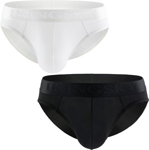 iKingsky Men's Sporty Pocuh Briefs Underwear Low Rise Bulge Under Panties in Kuwait