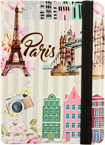 Passport Holder Women,RFID Blocking Travel Wallet,Leather Card Case Travel Document Organizer Credit Card Holder Girl Men (Colored cat) in Kuwait