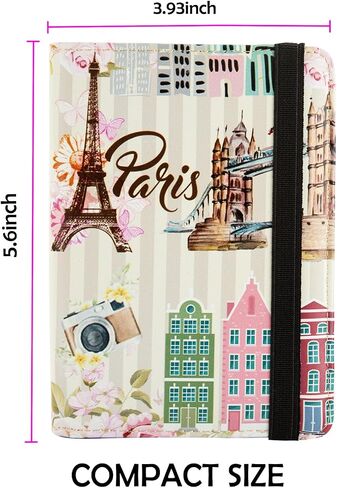 Passport Holder Women,RFID Blocking Travel Wallet,Leather Card Case Travel Document Organizer Credit Card Holder Girl Men (Colored cat) in Kuwait