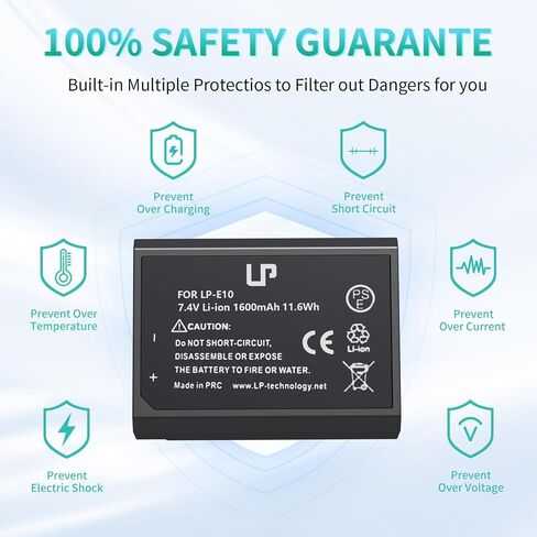 LP LP-E10 Battery Charger, Charger Compatible with Canon EOS Rebel T7, T6, T5, T3, T100, 4000D, 3000D, 2000D, 1500D, 1300D, 1200D, 1100D & More (NOT for T3i T5i T6i T6s T7i) in Saudi Arabia