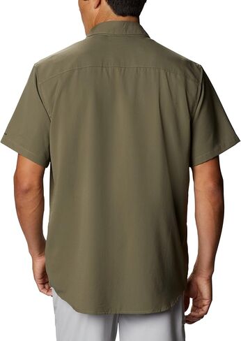 Columbia Men's Utilizer II Solid Short Sleeve Shirt, Moisture Wicking, Sun Protection, Stone Green, X-Large in Kuwait