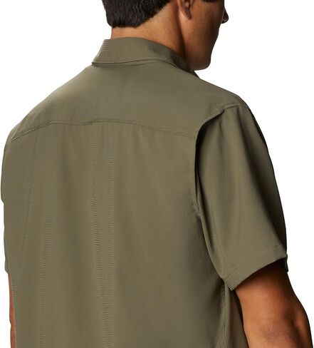 Columbia Men's Utilizer II Solid Short Sleeve Shirt, Moisture Wicking, Sun Protection, Stone Green, X-Large in Kuwait