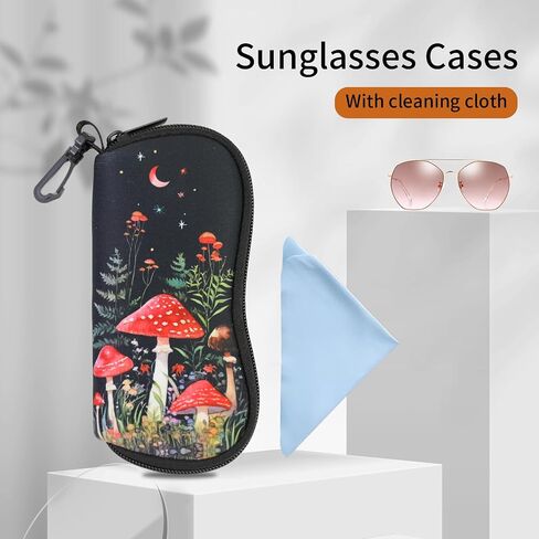 حافظة نظارات Kawaii من PerfectSight، حافظة نظارة بسحاب من النيوبرين مع مشبك، حقيبة سفر للنظارات الشمسية الناعمة اللطيفة للنساء والأطفال in Kuwait