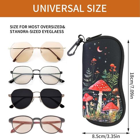 حافظة نظارات Kawaii من PerfectSight، حافظة نظارة بسحاب من النيوبرين مع مشبك، حقيبة سفر للنظارات الشمسية الناعمة اللطيفة للنساء والأطفال in Kuwait