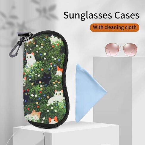 حافظة نظارات Kawaii من PerfectSight، حافظة نظارة بسحاب من النيوبرين مع مشبك، حقيبة سفر للنظارات الشمسية الناعمة اللطيفة للنساء والأطفال in Kuwait