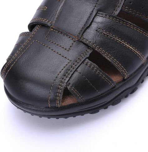 صندل رجالي من الجلد من Harssidanzar بمقدمة مغلقة صندل للرجال KM226US in Kuwait