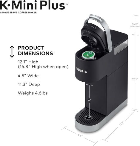 ماكينة صنع القهوة Keurig K-Mini Plus، مُجددة معتمدة، أسود (متجدد) in Kuwait