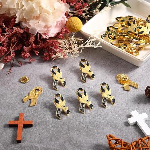دبابيس ضمنية جنازة سعة 25 PCS لشرائط الضيف المسيحيين إلى الأبد في قلوبنا دبوس طية صدر الازدحام ليوم ذكرى الحداد (حمامة) in Saudi Arabia