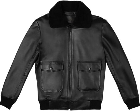 Absolute Leather Men's Sparta Black Classic Genuine Lambskin Leather Jacket in Kuwait