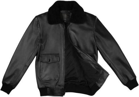 Absolute Leather Men's Sparta Black Classic Genuine Lambskin Leather Jacket in Kuwait