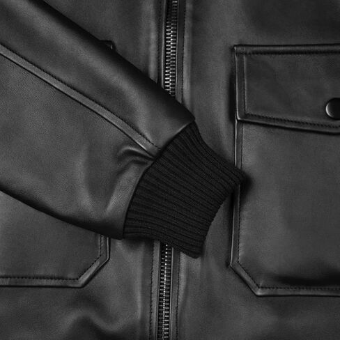 Absolute Leather Men's Sparta Black Classic Genuine Lambskin Leather Jacket in Kuwait