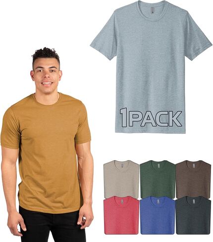 Next Level 6200 Multipack Men Bulk Bundle Polyester/Cotton T-Shirt 3 | 6 | 10 Pack - Short Sleeve Crewneck Tees for Adults in Kuwait