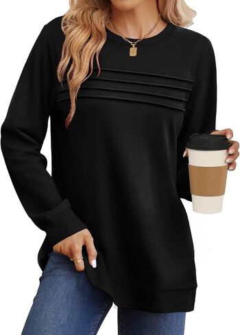 Wiholl Womens Sweatshirt Crewneck قمصان طويلة الأكمام in Saudi Arabia